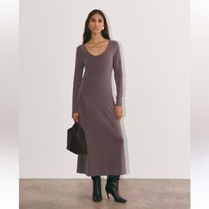 Everlane The maddie Dress in mocha Butterknit size XS